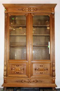 Appraisal: French Renaissance bookcase in walnut French Renaissance bookcase in walnut