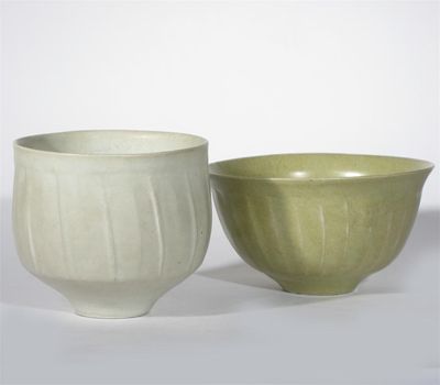 Appraisal: A Lowerdown Pottery cut-sided bowl by David Leach covered in