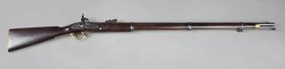 Appraisal: Black Powder Brass Mount Mahongany Rifle th c Black Powder