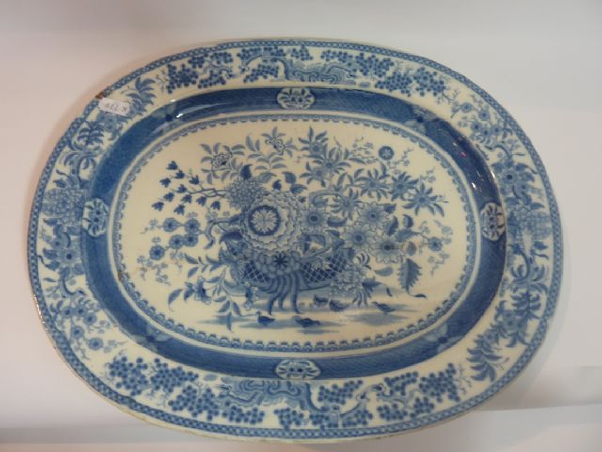 Appraisal: An early th century blue and white printed meat plate