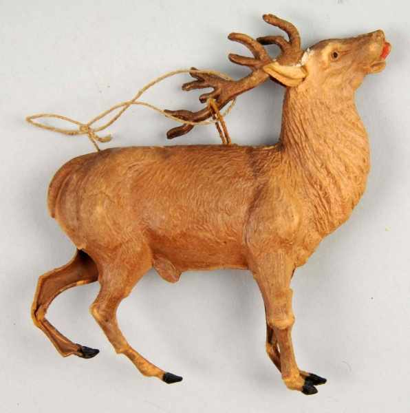 Appraisal: German Dresden Antlered Deer Ornament Description Three dimensional One antler