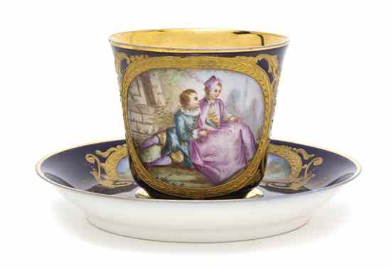 Appraisal: A Sevres Style Porcelain Cabinet Cup and Saucer the cup