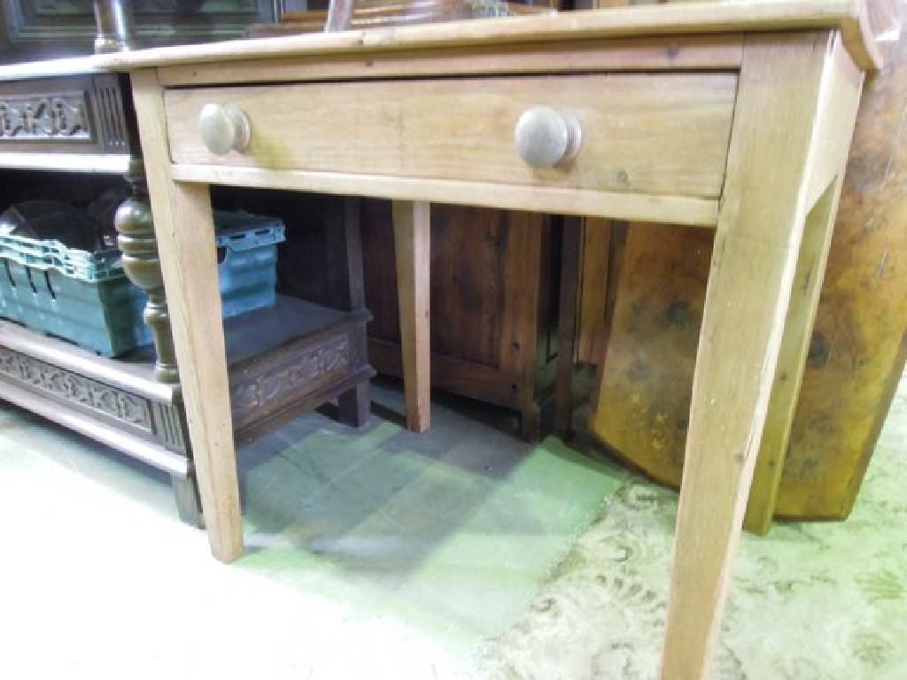 Appraisal: A th century stripped pine side table fitted with frieze