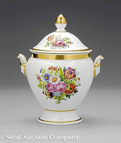 Appraisal: A Fine Paris Porcelain Polychrome and Gilt-Decorated Lidded Sucrier mid-