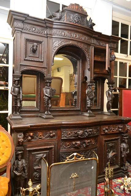 Appraisal: A LATE TH CENTURY CONTINENTAL OAK SIDEBOARD WITH INTRICATE CARVING