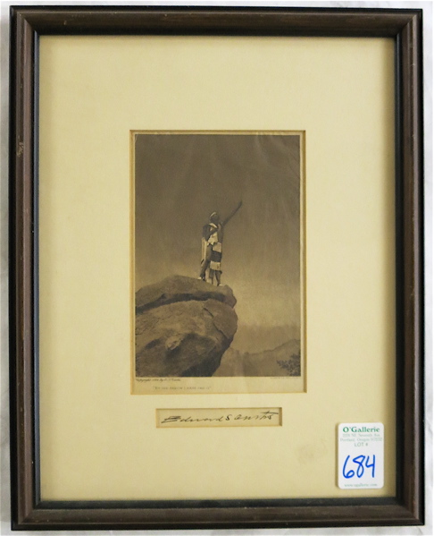 Appraisal: INK SIGNED EDWARD CURTIS SEPIA PRINT PHOTOGRAVURE titled By The