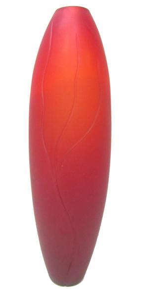 Appraisal: A LARGE RED MATTE FINISHED VASE A LARGE RED MATTE