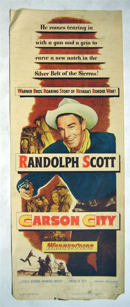 Appraisal: pieces Movie Posters Westerns - Carson City Warner Bros Randolph