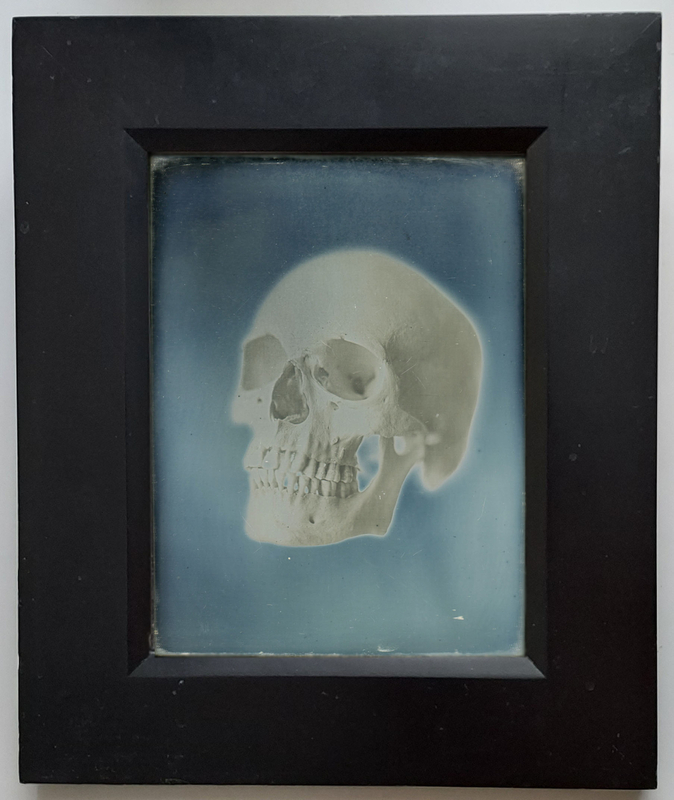 Appraisal: SKULL WHOLE PLATE DAGUERREOTYPE by JERRY SPAGNOLI Signed by the