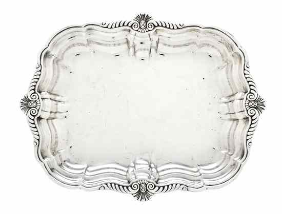 Appraisal: An American Sterling Silver Tray International of shaped rectangular form