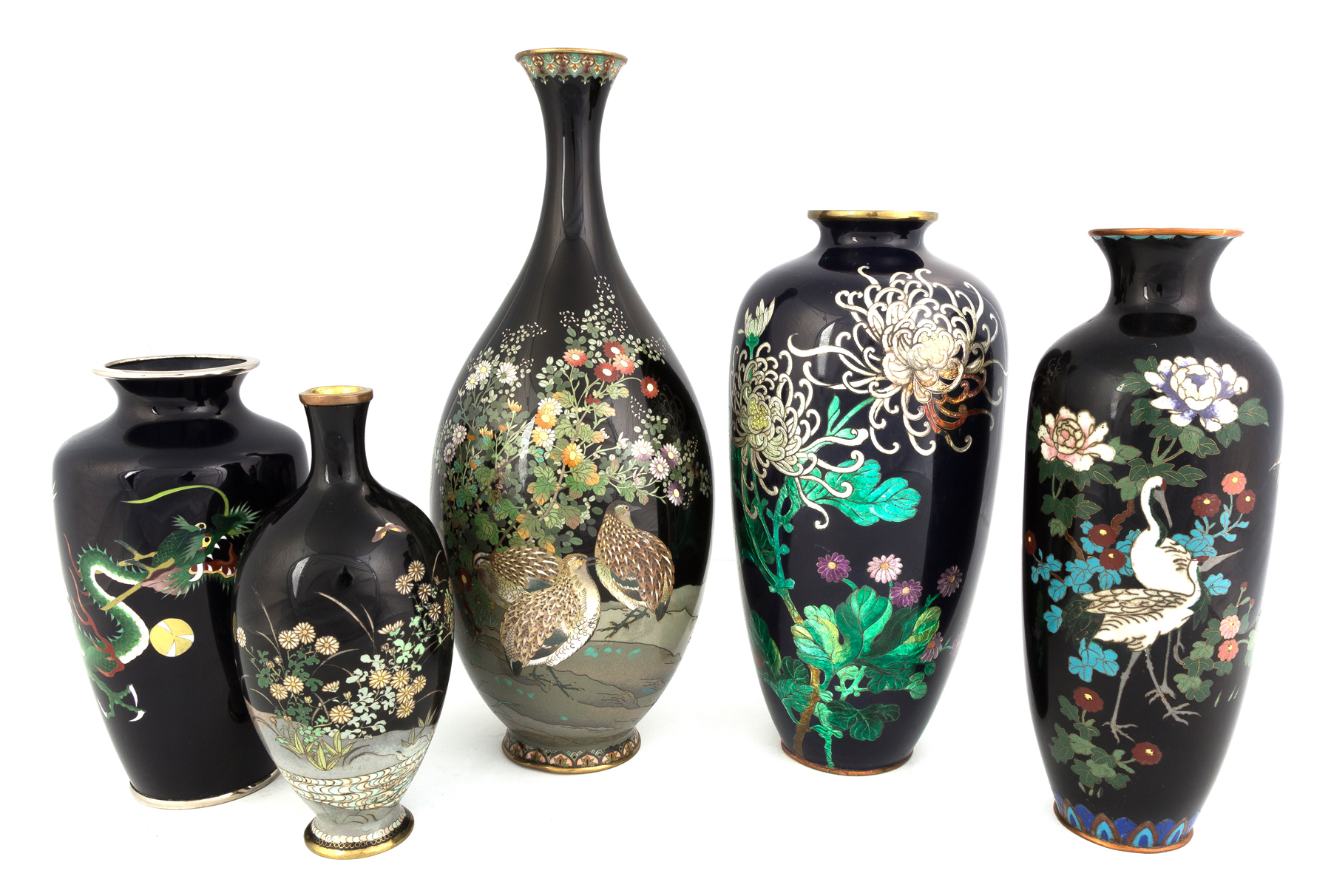 Appraisal: Group of Cloisonne Vases Late th early th century