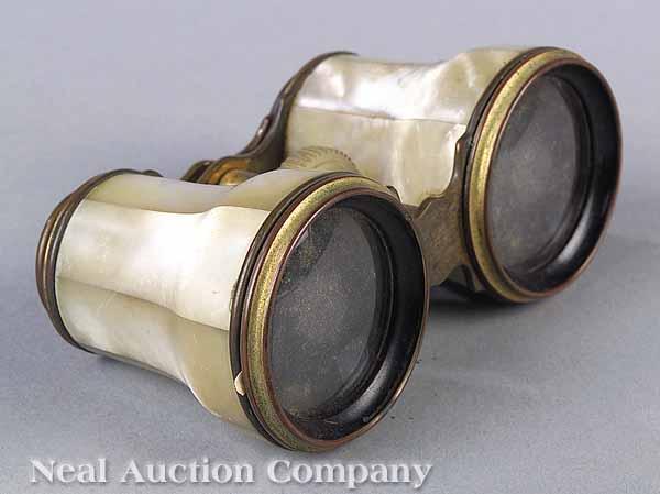 Appraisal: A Pair of Gilt-Brass and Nacre Opera Glasses th c