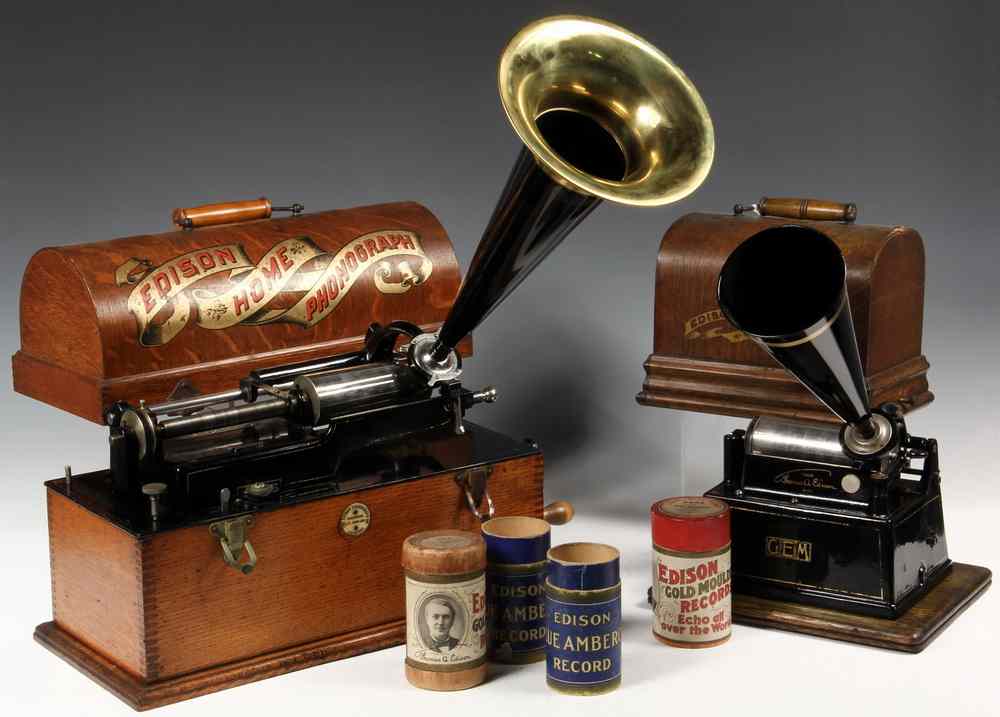 Appraisal: EDISON CYLINDER PHONOGRAPHS - Edison Model C Model H Cylinder