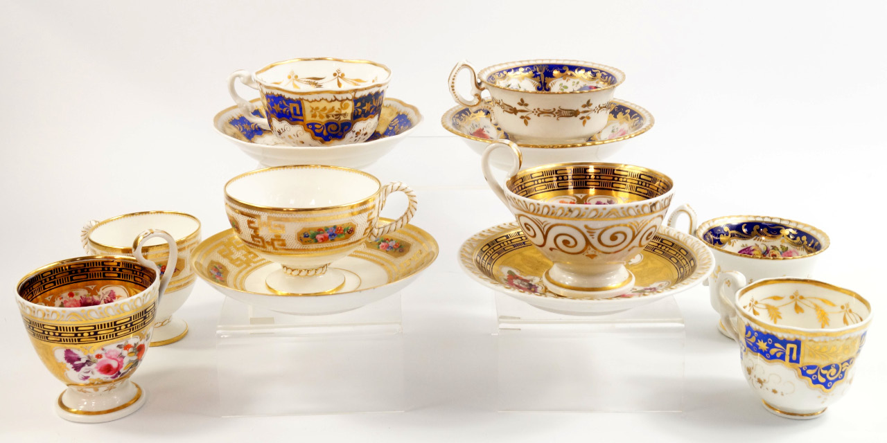 Appraisal: Four early to mid thC porcelain trios including a Stevenson