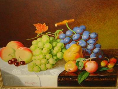 Appraisal: ALEXANDER STANESBY Still Life with Fruit signed pair and dated