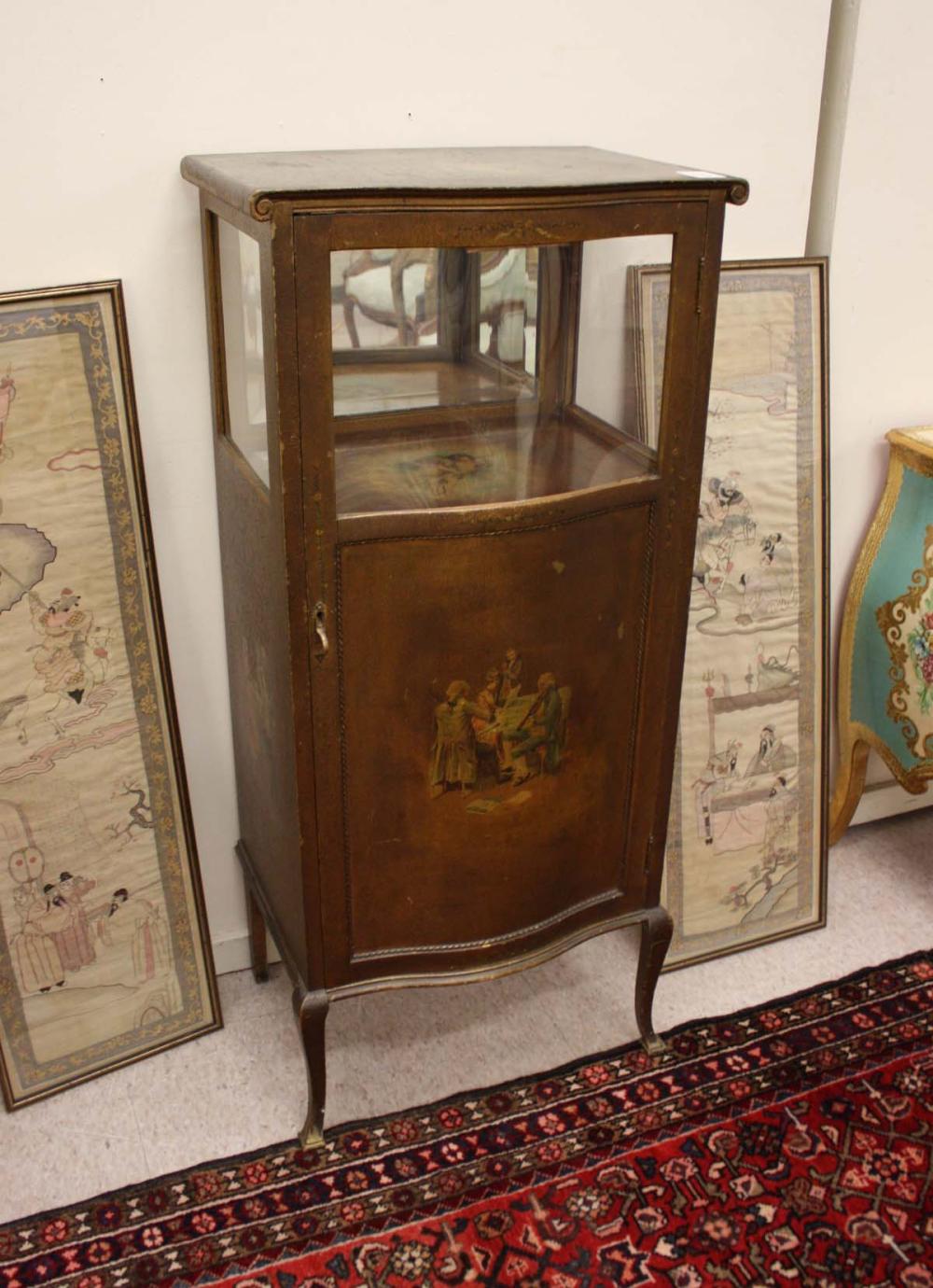 Appraisal: FRENCH REVIVAL STYLE CURIO MUSIC CABINET Heald Furniture Co Grand