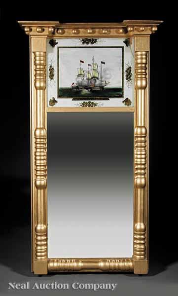 Appraisal: An American Classical Giltwood glomis Mirror early th c New