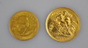 Appraisal: A half sovereign to w a Krugerrand