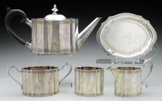 Appraisal: FIVE PIECE STERLING SILVER TEA SET BY GEBELEIN BOSTON FIVE