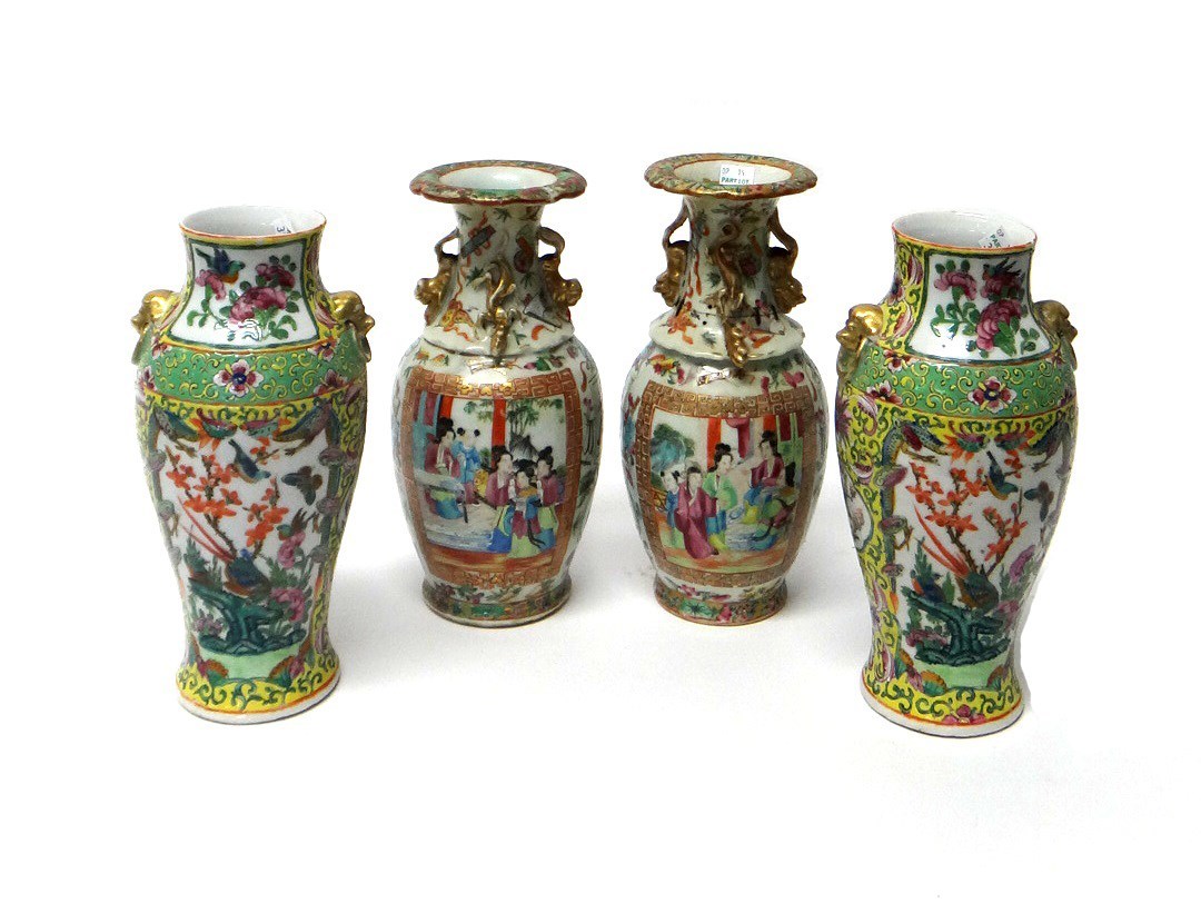 Appraisal: A group of Canton famille-rose porcelain th century variously painted