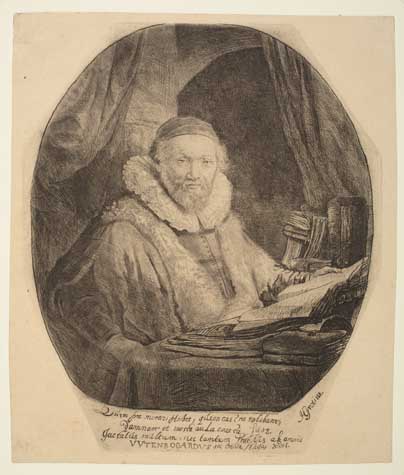 Appraisal: REMBRANDT VAN RIJN Jan Uytenbogaert Preacher of the Remonstrants Etching