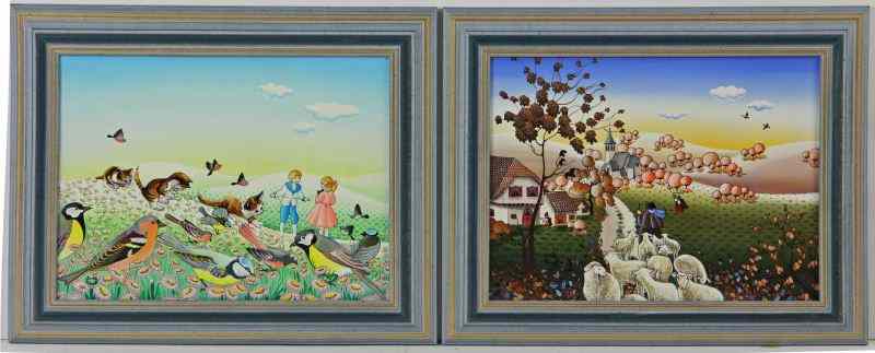 Appraisal: Charlotte La Chapelle French Two Paintingsboth are charming oil on