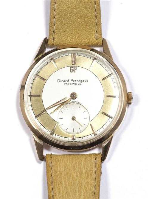 Appraisal: GENTLEMAN'S WRISTWATCH GIRARD PERREGAUX s Pink gold Round case with