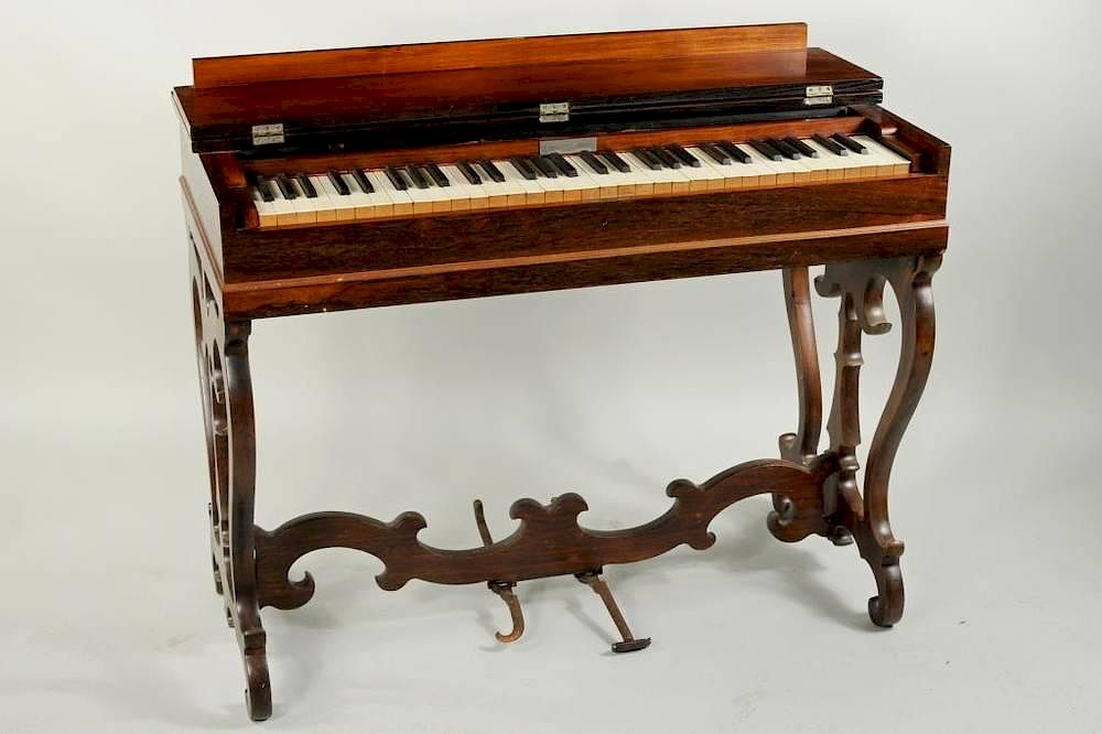 Appraisal: Victorian Rosewood Melodeon Victorian Rosewood Melodeon th century label in