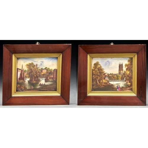 Appraisal: A pair of Derby plaques painted by Daniel Lucas Snr