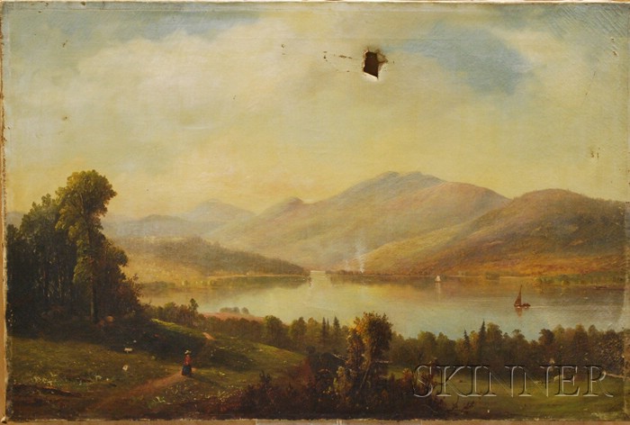 Appraisal: Attributed to Samuel W Griggs American - Landscape with Lake