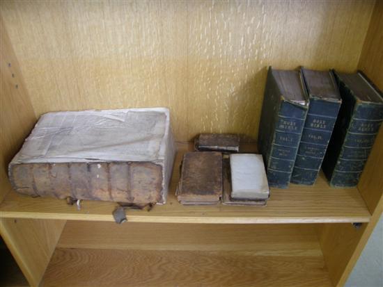 Appraisal: Various th century and later leather bound volumes Two Holy