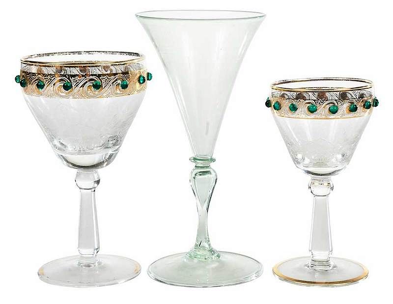 Appraisal: Murano and Venetian Crystal Stemware Sets Italian late th th