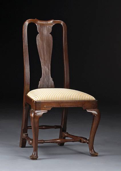 Appraisal: A Queen Anne walnut side chair Massachusetts mid th century