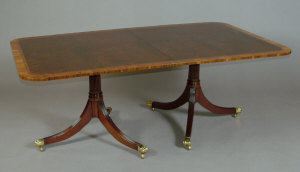 Appraisal: A mahogany twin pedestal dining table late th century the