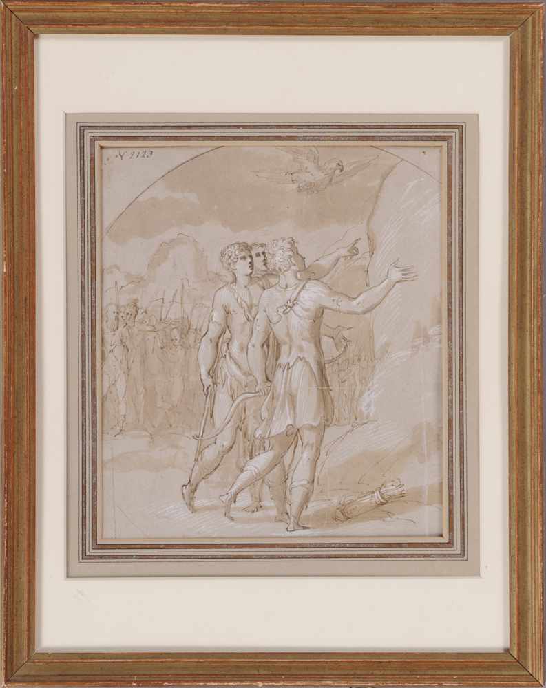 Appraisal: ITALIAN SCHOOL AENEAS ACHATES GUIDED BY VENUS Pencil wash and