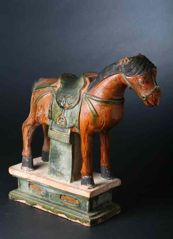 Appraisal: CHINESE SANCAI FIGURE OF HORSE Ming Dynasty - in high