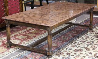 Appraisal: Georgian style low table executed in stained fruitwood having a