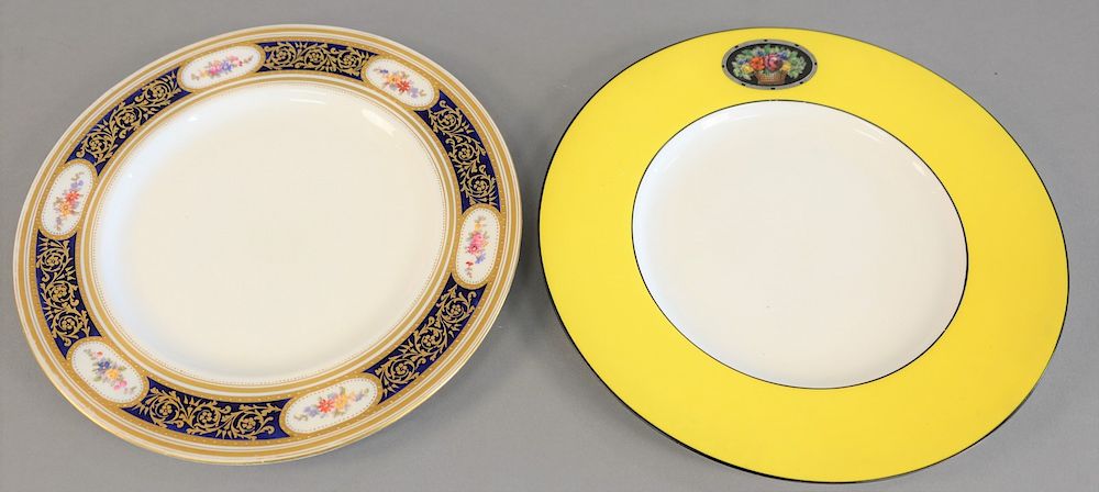 Appraisal: Two sets of plates twelve royal worcester yellow ground plates