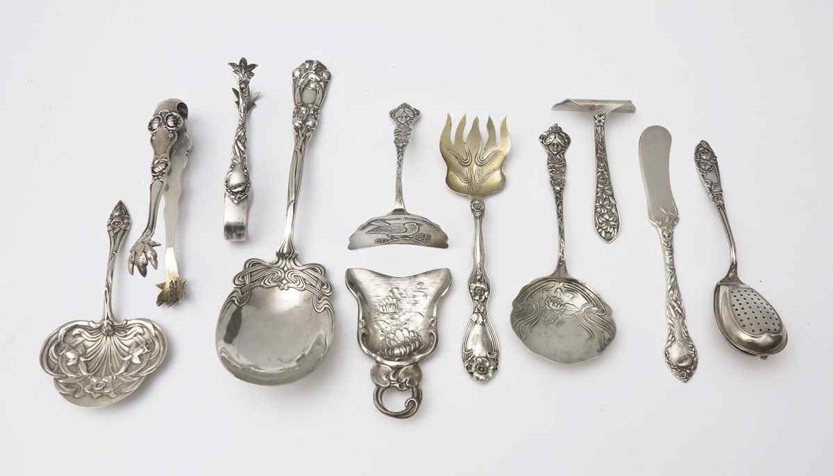 Appraisal: COLLECTION ART NOUVEAU STERLING TABLEWARE pieces to include Paye Baker