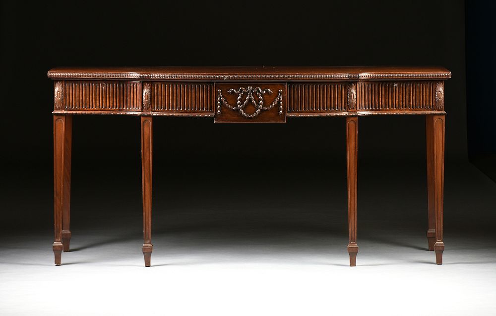 Appraisal: A GEORGE III BURLED AND CARVED MAHOGANY SERVING TABLE LATE