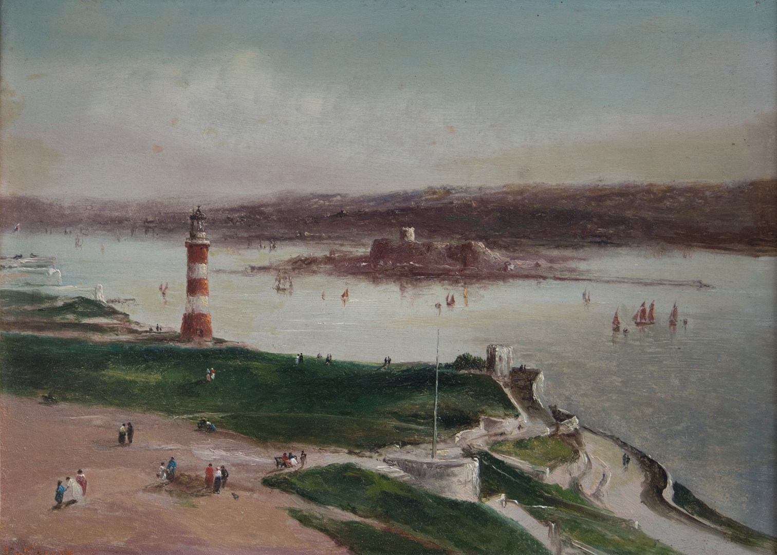 Appraisal: Sarah Louise Kilpack - Plymouth Hoe a pair oil on