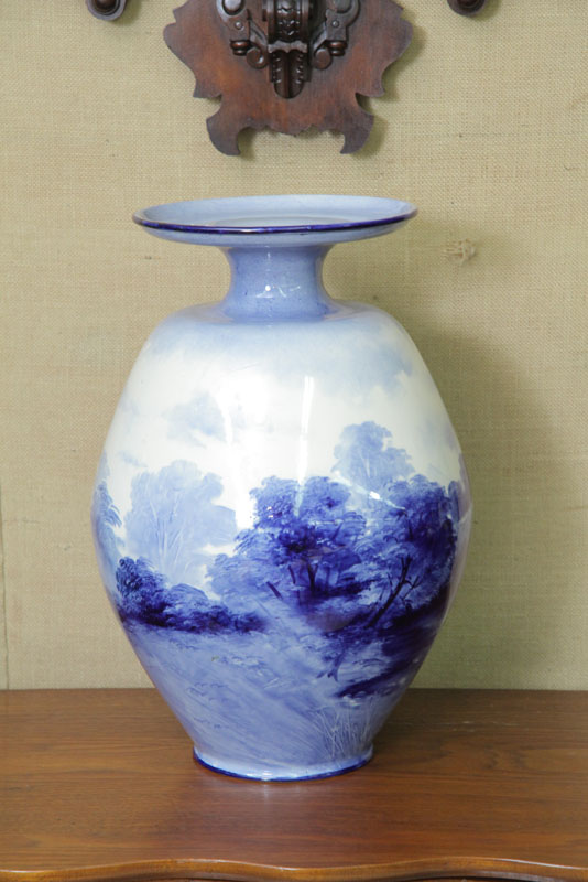 Appraisal: LARGE DOULTON BURSLEM VASE Circa - Blue and white shouldered