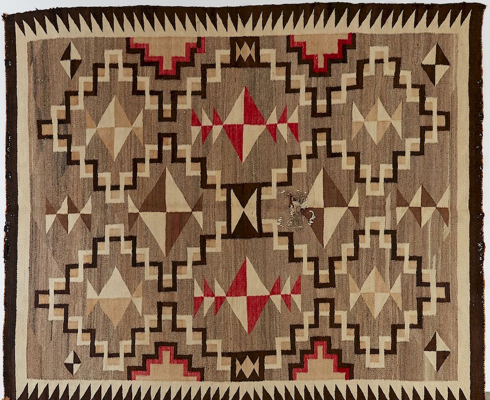 Appraisal: Navajo Weaving Blanket Rug One Navajo blanket or rug with