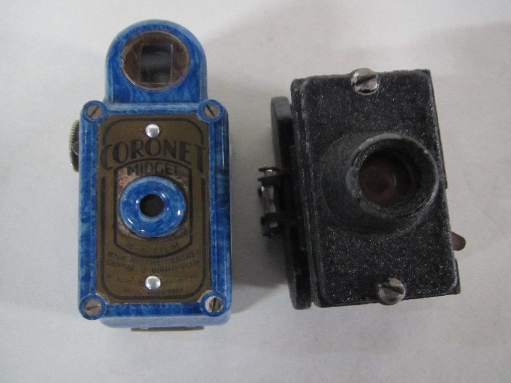 Appraisal: Lot comprising Coronet midget camera faulty back plate and one