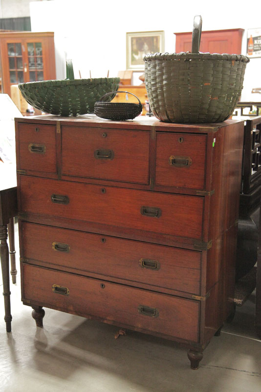 Appraisal: SEAMAN'S CHEST Mahogany having brass mounts and six drawers with