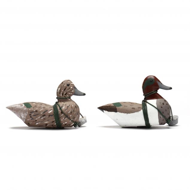 Appraisal: JIMMIE GARRET NC - PAIR OF GREEN-WINGED TEAL Shawboro North