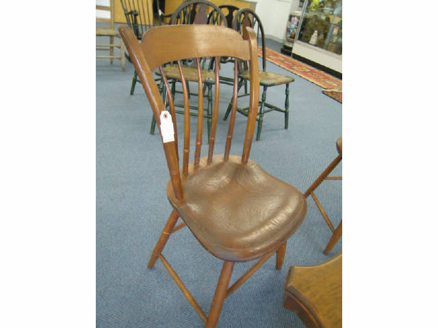 Appraisal: Pair of Pine Side Chairs late th Century mule ear