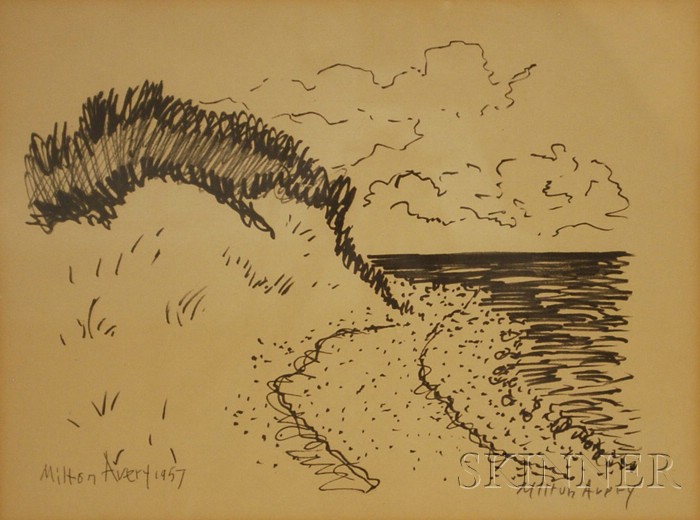 Appraisal: Framed Halftone Print After Milton Avery American - Beach Dune