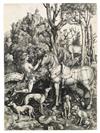 Appraisal: ALBRECHT D RER St Eustace Engraving circa x mm x