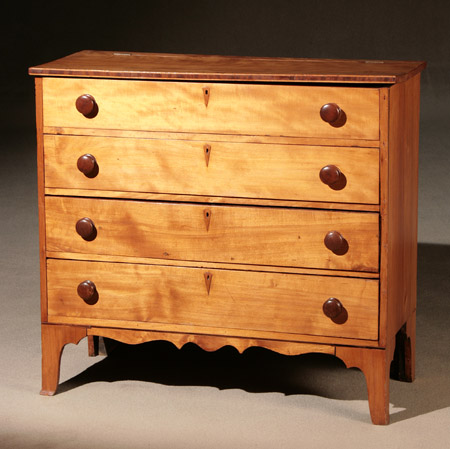 Appraisal: Federal Mahogany Crossbanded Maple Blanket Chest of Drawers Probably Connecticut